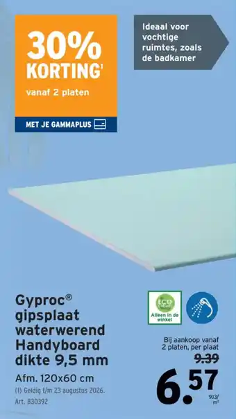 Gyproc gipsplaat waterwerend Handyboard