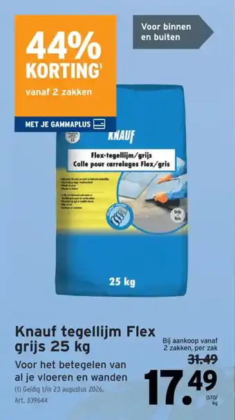 GAMMA Knauf tegellijm Flex grijs aanbieding