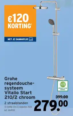 GAMMA Grohe regendouche systeem Vitalio Start aanbieding