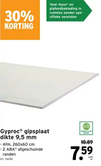 GAMMA Gyproc gipsplaat aanbieding