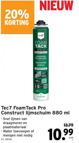 GAMMA Tec7 Foam Tack Pro Construct lijmschuim aanbieding
