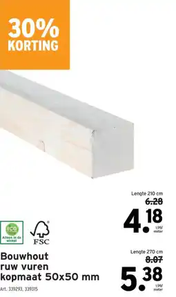 GAMMA Bouwhout ruw vuren kopmaat aanbieding