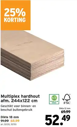 GAMMA Multiplex hardhout aanbieding