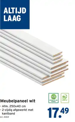GAMMA Meubelpaneel wit aanbieding