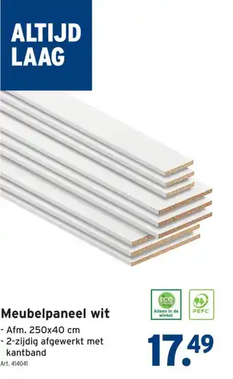 GAMMA Meubelpaneel wit aanbieding