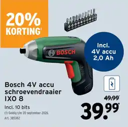 GAMMA Bosch 4V accu schroevendraaier IXO 8 aanbieding