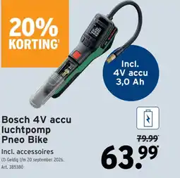 GAMMA Bosch 4V accu luchtpomp Pneo Bike aanbieding