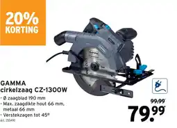 GAMMA Gamma cirkelzaag CZ-1300W aanbieding