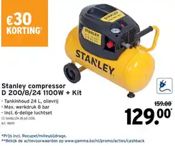GAMMA Stanley compressor aanbieding