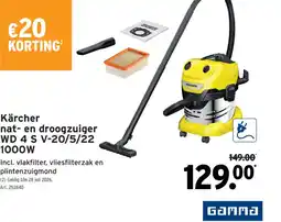 GAMMA Kärcher nat- en droogzuiger WD 4 S V-20/5/22 1000W aanbieding