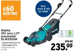 GAMMA Makita 18V accu LXT grasmaaier DLM33oSM aanbieding