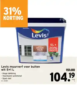 GAMMA Levis muurverf voor buiten wit aanbieding