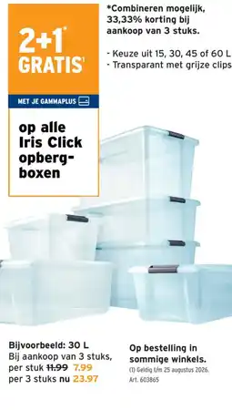 GAMMA Iris Click Opberg boxen aanbieding
