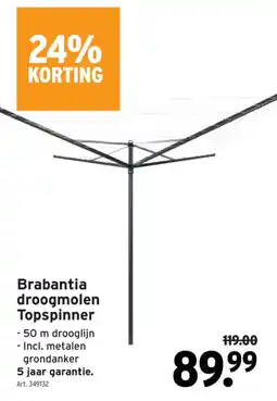 GAMMA Brabantia droogmolen Topspinner aanbieding