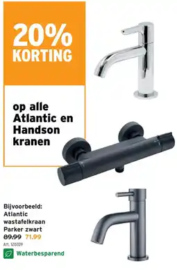 GAMMA Atlantic wastafelkraan Parker zwart aanbieding