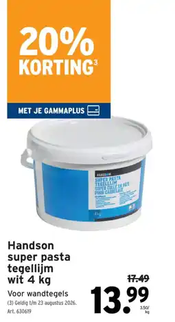 GAMMA Handson super pasta tegellijm wit aanbieding