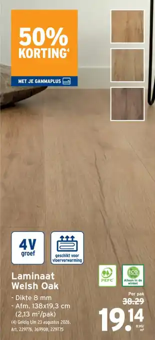 GAMMA Laminaat Welsh Oak aanbieding