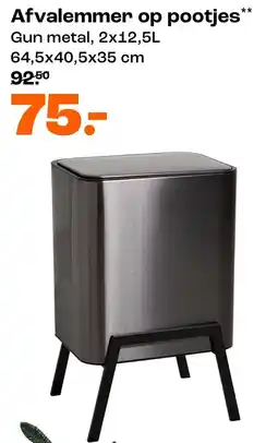 Kwantum Afvalemmer op pootjes aanbieding