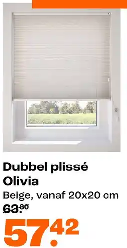 Kwantum Dubbel plissé Olivia aanbieding