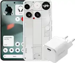 Coolblue Nothing Phone (3) 256Go Blanc 5G + BlueBuilt Chargeur avec Port USB-C 45W Blanc aanbieding