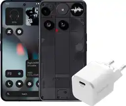 Coolblue Nothing Phone (3) 256Go Noir 5G + BlueBuilt Chargeur avec Port USB-C 45W Blanc aanbieding