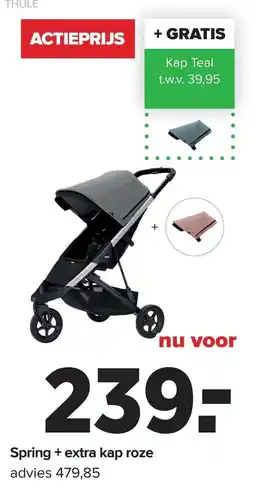 Baby-Dump Spring + extra kap roze aanbieding
