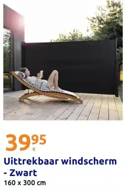 Action Uittrekbaar windscherm - Zwart aanbieding