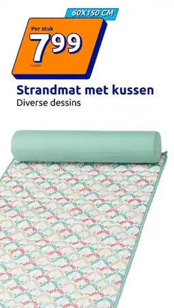 Action Strandmat met kussen aanbieding