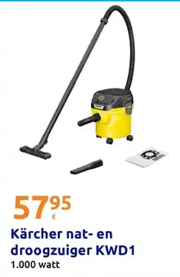 Action Kärcher nat- en droogzuiger KWD1 aanbieding