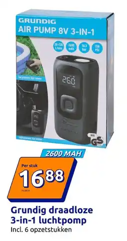 Action Grundig draadloze 3-in-1 luchtpomp aanbieding