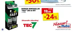 Hubo DUOPACK MONTAGELIJM “FAST” WIT aanbieding