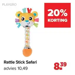 Baby-Dump Rattle Stick Safari aanbieding