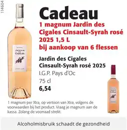 Colruyt Jardin des cigales cinsault-syrah rosé 2025 aanbieding