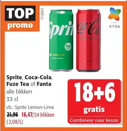 Colruyt Sprite, coca-cola, fuze tea of fanta aanbieding