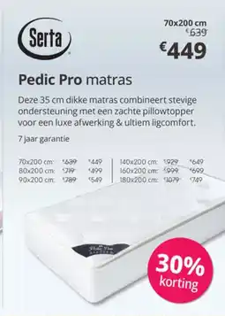 Sleepworld Pedic pro matras aanbieding