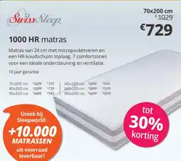 Sleepworld 1000 hr matras aanbieding