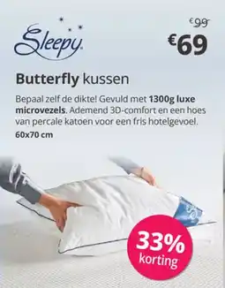 Sleepworld Butterfly kussen aanbieding