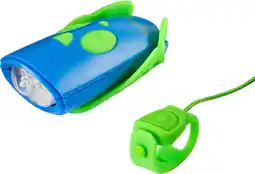 Krëfel Mini fietsbel en fietslichtje - Blauw aanbieding