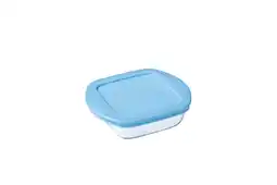 Krëfel Glazen schaal - Vierkant - Blauw deksel aanbieding