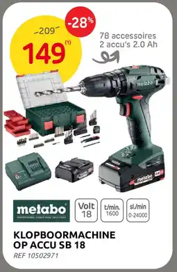 Brico Klopboormachinen Op Accu SB 18 aanbieding