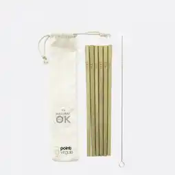 Krëfel SET VAN 6 RIETJES UIT BAMBOE MET REINIGINGSBORSTEL 19.5CM aanbieding