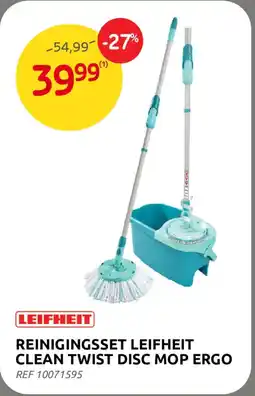 Brico Reinigingsset leifheit clean twist disc mop ergo aanbieding
