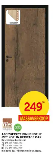 Brico Afgewerkte binnendeur met kozijn heritage oak aanbieding