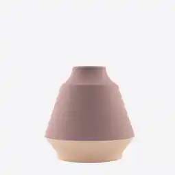 Krëfel Vaas uit bamboevezel mauve en gebroken wit Ø 17.8cm H 18cm aanbieding