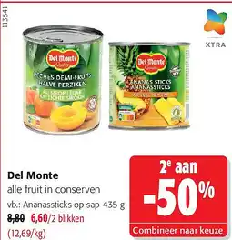 Colruyt Del Monte Ananassticks op sap aanbieding