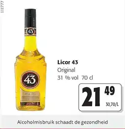 Colruyt Licor 43 Original 31 % vol aanbieding