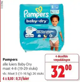 Colruyt Pampers Maat 5 (11-16 kg) 26 stuks aanbieding