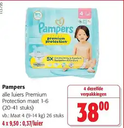 Colruyt Pampers Maat 4 (9-14 kg) 26 stuks aanbieding