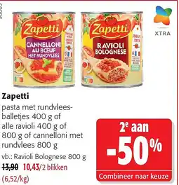 Colruyt Zapetti Ravioli Bolognese aanbieding