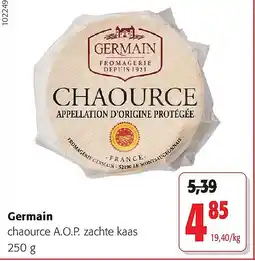 Colruyt Germain chaource A.O.P. zachte kaas aanbieding